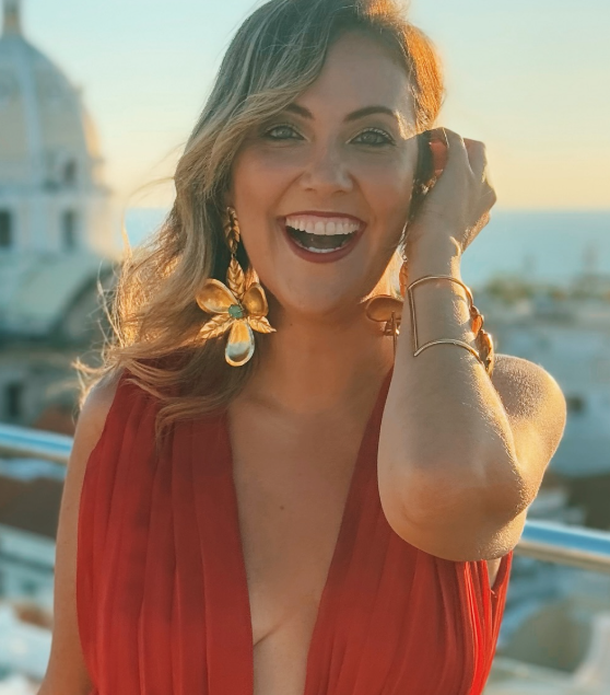 Orchid earrings with flower stud