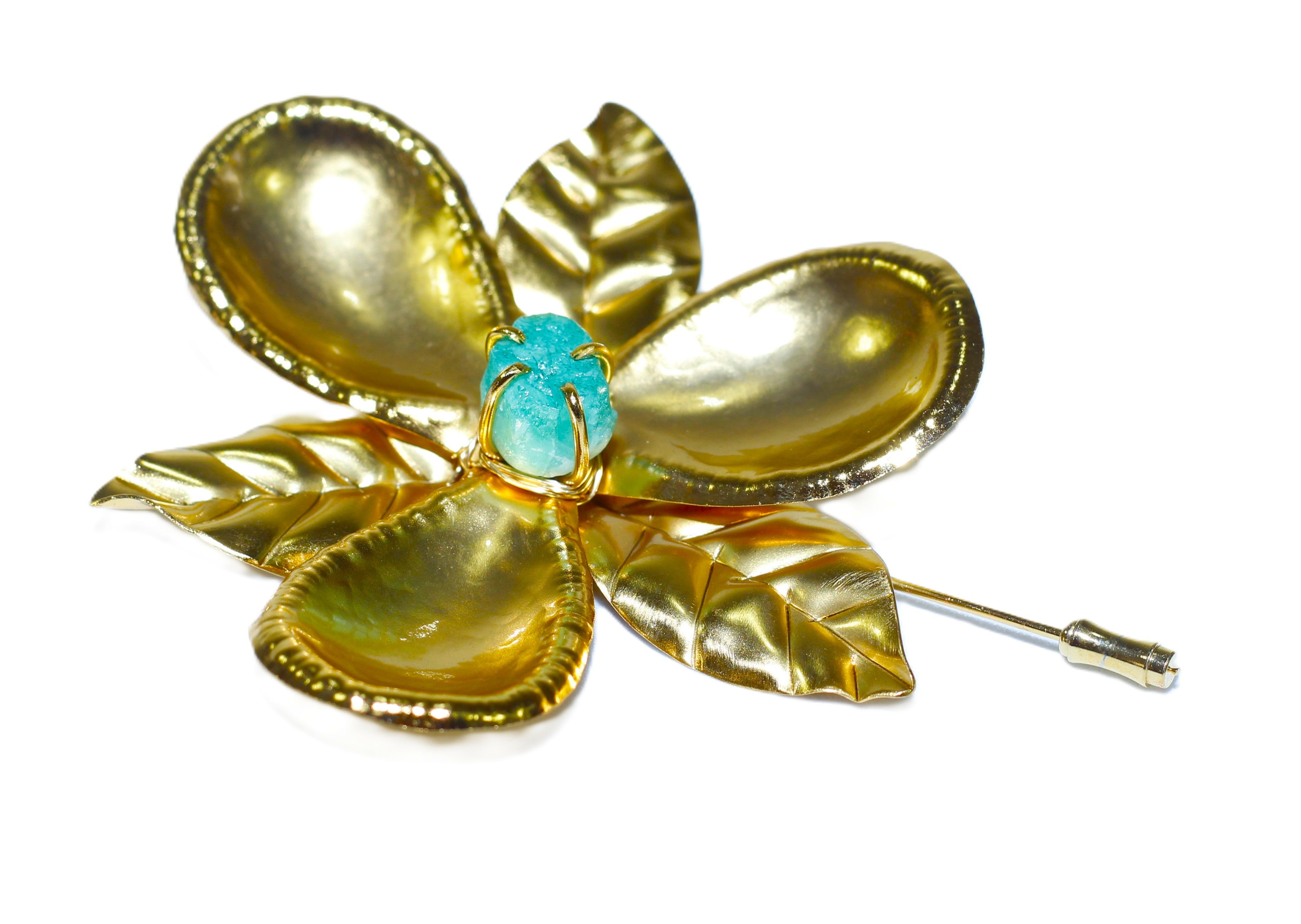CLASSIC YELLOW GOLD ORCHID PIN