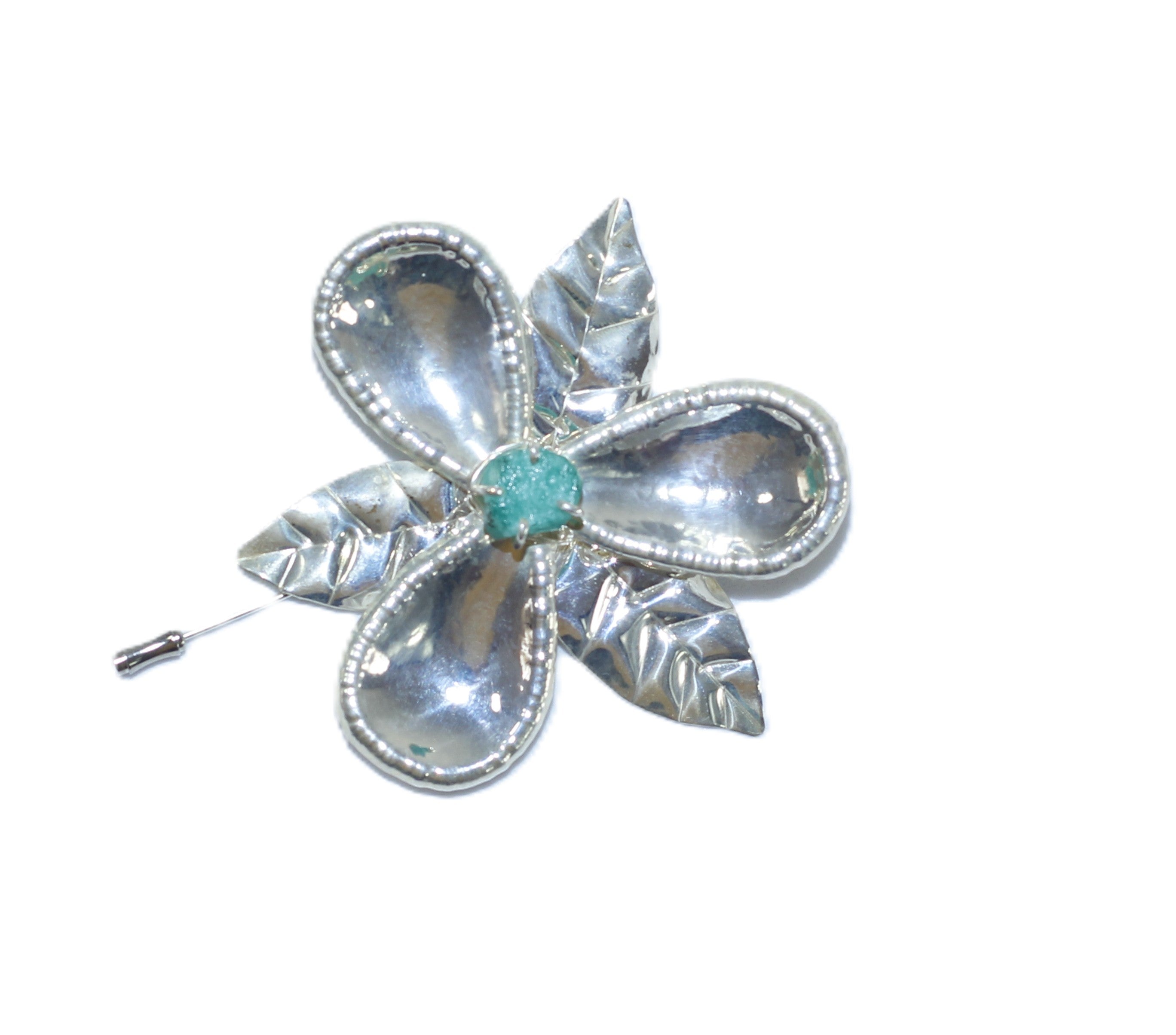 CLASSIC WHITE GOLD ORCHID PIN