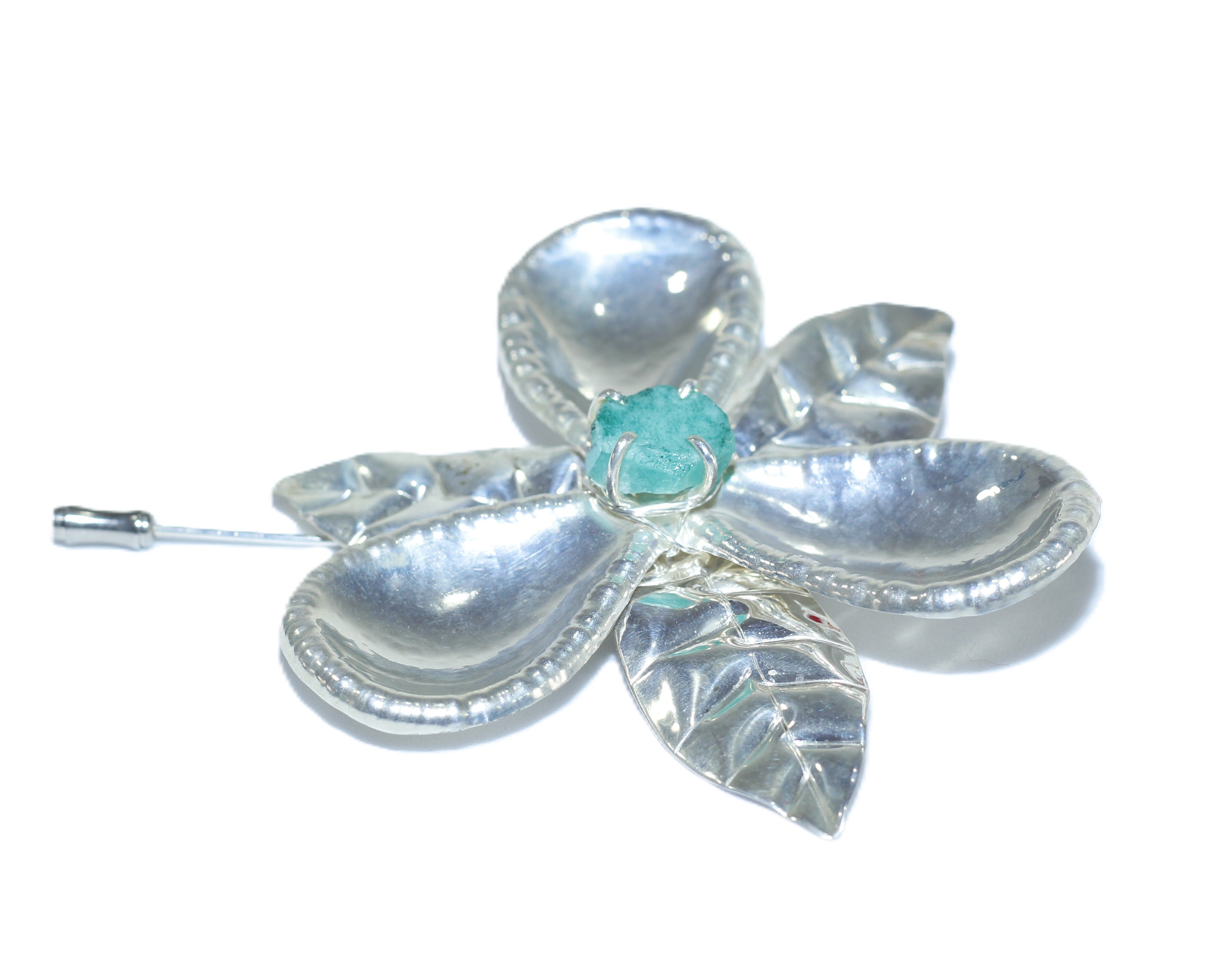 CLASSIC WHITE GOLD ORCHID PIN