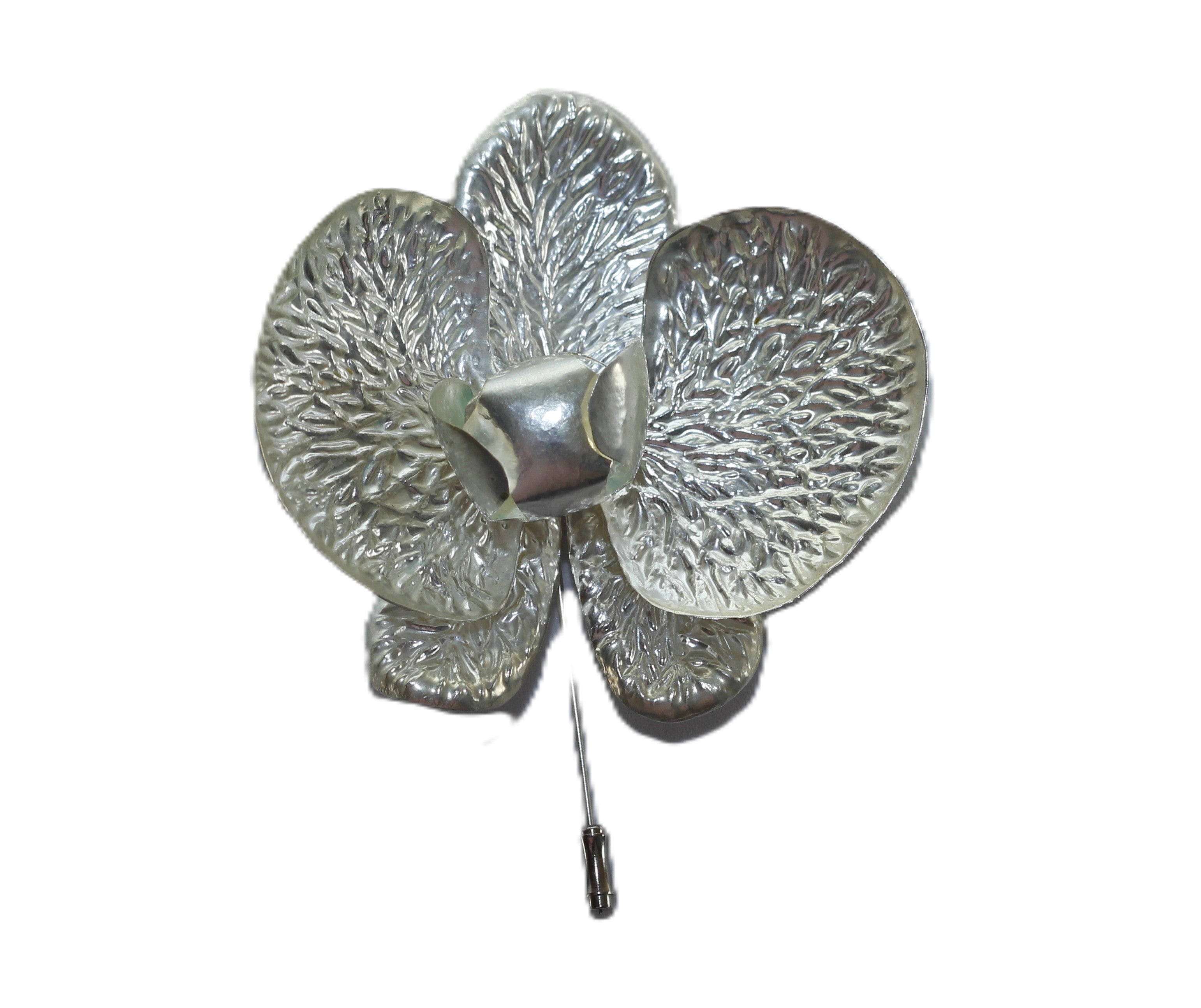 ORCHID PIN NEW SILVER